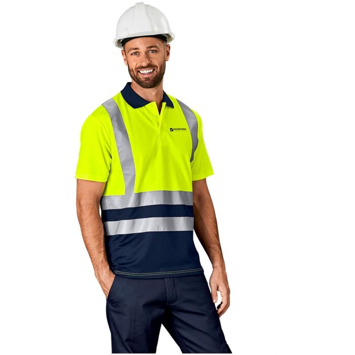 Surveyor Two-Tone Hi-Viz Reflective Golf Shirt - Image 1