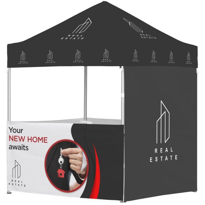 Ovation Sublimated Gazebo 2m X 2m Petite Frame - 3 Half-Wall Skins - 1 Full Wall Skin - Image 2
