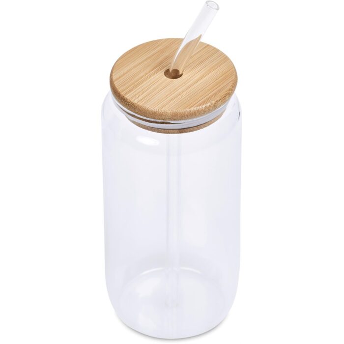 Okiyo Natsu Glass & Bamboo Tumbler & Straw - 500ml - Image 2