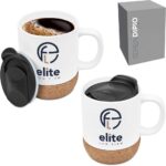 Serendipio Sienna Cork & Ceramic Sublimation Coffee Mug - 340ml - Image 6