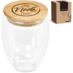 Okiyo Moco Glass & Bamboo Double-Wall Cup - 350ml - Image 3