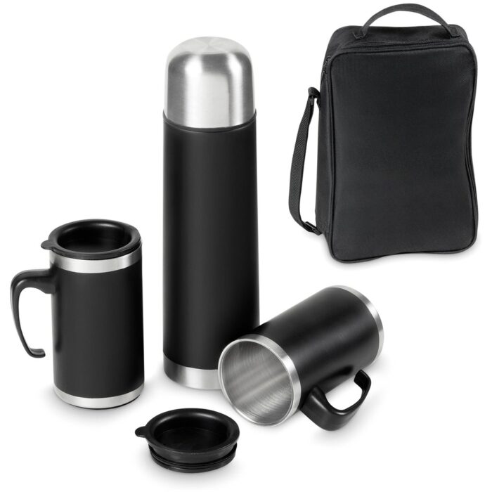 Cardinal Stainless Steel Vacuum Flask & Mug Set - Image 3