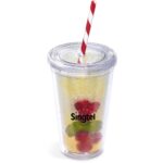 Malibu Double-Wall Plastic Tumbler & Straw - 470ml - Image 2