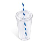 Malibu Double-Wall Plastic Tumbler & Straw - 470ml - Image 5