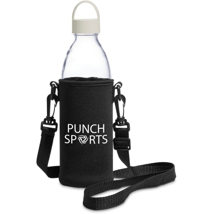 Kooshty Hands-Free Glass Water Bottle – 850ml - Cream - Image 1