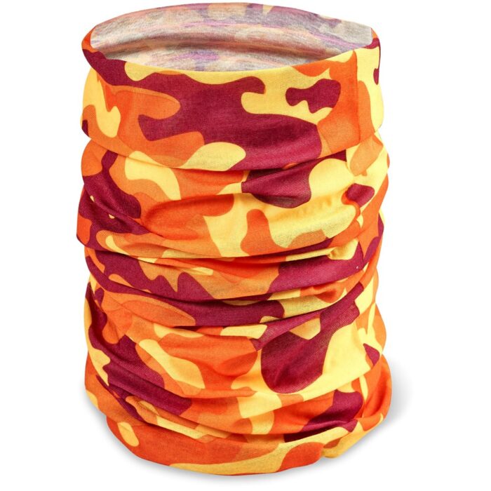 Adults Camo Flexi Tubular Bandana - Orange - Image 2
