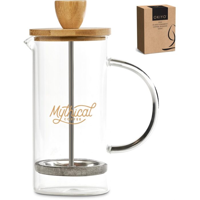 Okiyo Osu Glass & Bamboo Coffee Plunger - 350ml - Image 8