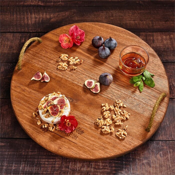 Okiyo Homegrown Large Round Hardwood Food Platter - Image 2