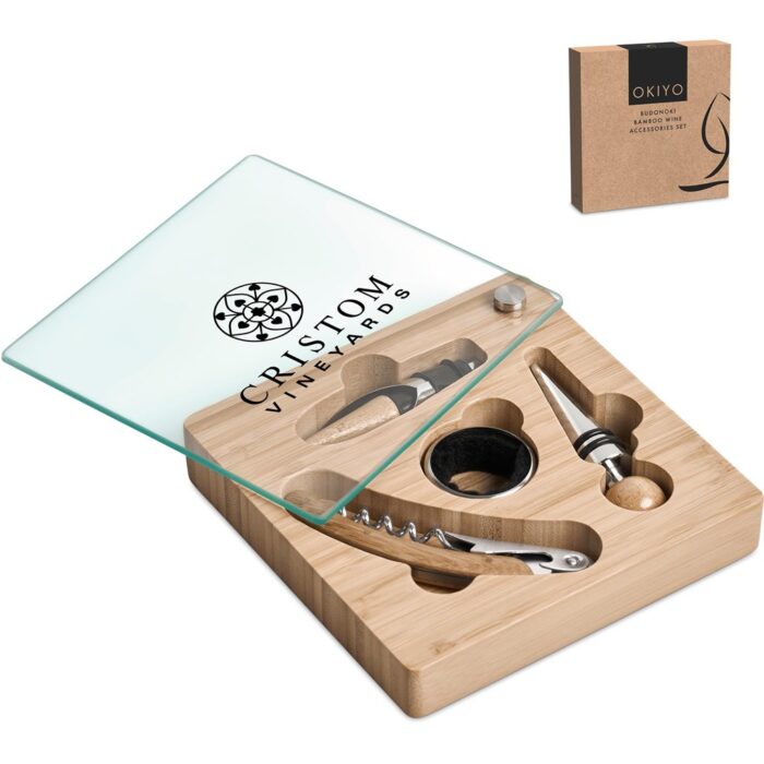 Okiyo Budonoki Bamboo Wine Accessories set - Image 14