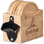 Okiyo Kanpai Bamboo Coaster & Bottle Opener Set - Image 14