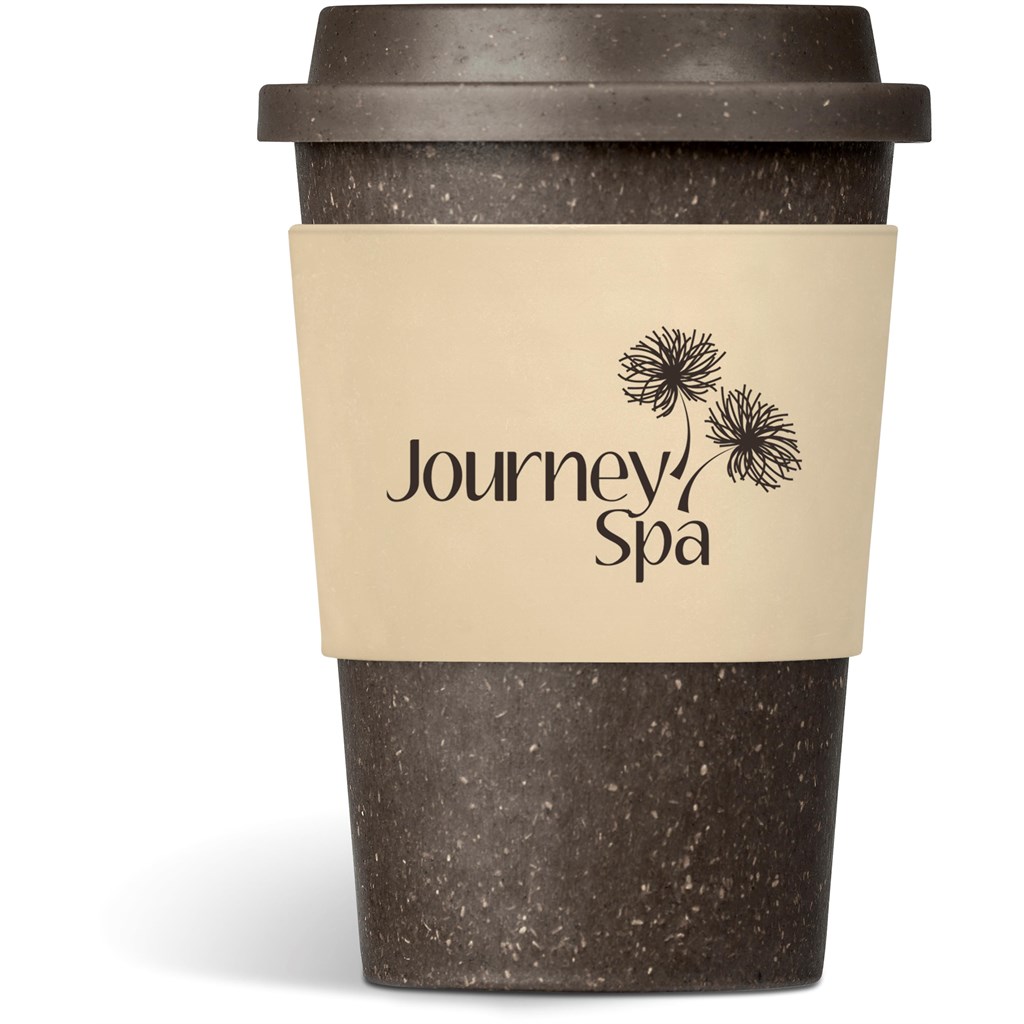 KOOSH-9125-CM_1024X1024 Kooshty Brown Bean Plastic Double-Wall Tumbler – 400ml - Cream - Image 1