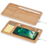 Okiyo Musen Bamboo Wireless Charger Desk Organiser - Image 7