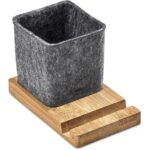 Okiyo Kyadi Recycled PET & Bamboo Desk Caddy Phone Stand - Image 7