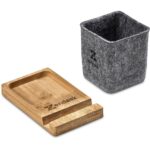 Okiyo Kyadi Recycled PET & Bamboo Desk Caddy Phone Stand - Image 3