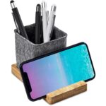 Okiyo Kyadi Recycled PET & Bamboo Desk Caddy Phone Stand - Image 10