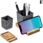 Okiyo Kyadi Recycled PET & Bamboo Desk Caddy Phone Stand - Image 13