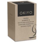 Okiyo Hakka Bamboo & Recycled Aluminium Wireless Charging Phone Stand - Image 3