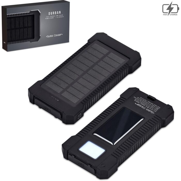 Swiss Cougar Durban Fast Charge 20W Solar Power Bank -10000mAh - Image 6