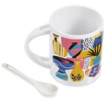 Eden Sublimation Ceramic Coffee Mug & Spoon Set - 320ml - Image 10