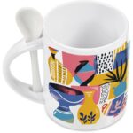 Eden Sublimation Ceramic Coffee Mug & Spoon Set - 320ml - Image 9