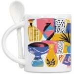 Eden Sublimation Ceramic Coffee Mug & Spoon Set - 320ml - Image 5