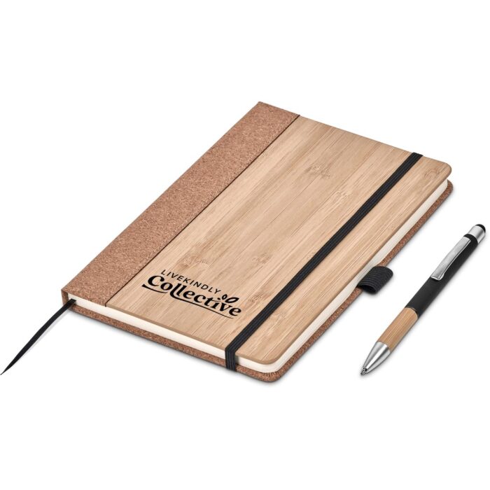 Okiyo Eri Bamboo & Cork Notebook & Pen Set - Image 3