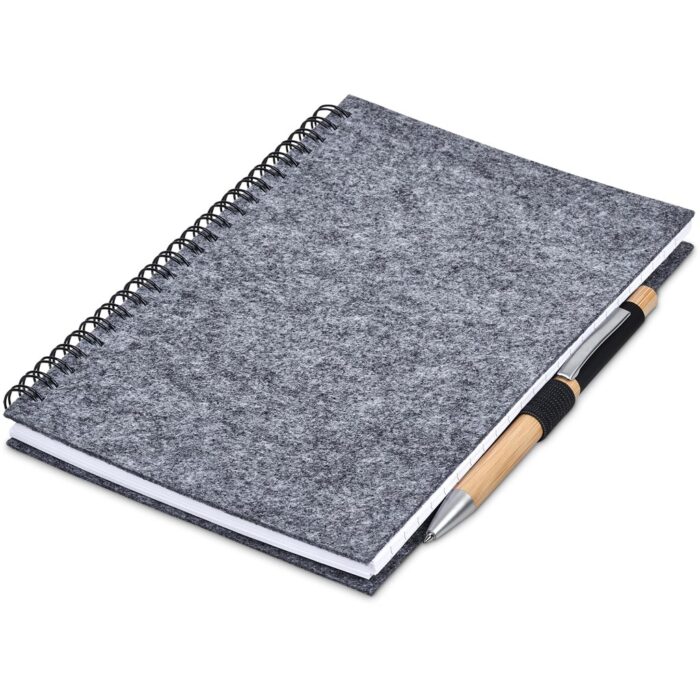 Okiyo Fuji Recycled PET Felt A5 Spiral Notebook - Image 3