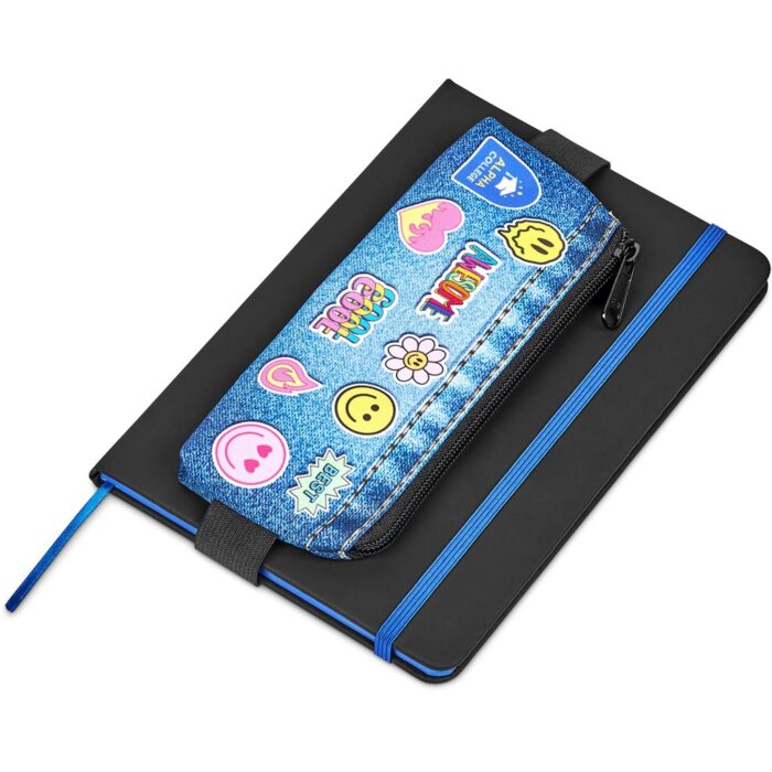 Pre-Printed Sample Hoppla Lagoon Polyester Pencil Case To Fit Over An A5 Notebook - Image 4
