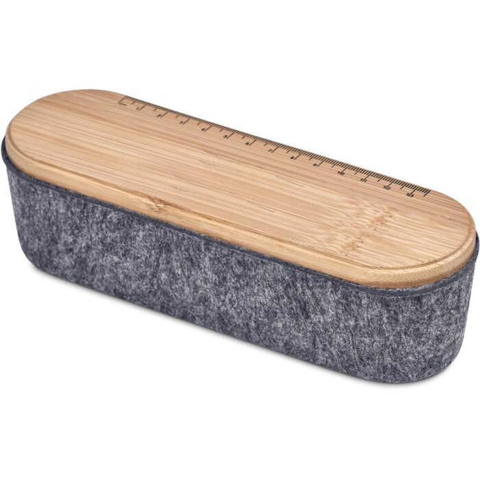 Okiyo Byoga Recycled PET Felt & Bamboo Stationery Case - Image 10