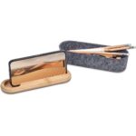 Okiyo Byoga Recycled PET Felt & Bamboo Stationery Case - Image 8