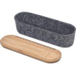 Okiyo Byoga Recycled PET Felt & Bamboo Stationery Case - Image 9