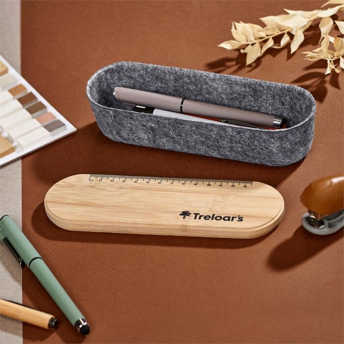 Okiyo Byoga Recycled PET Felt & Bamboo Stationery Case - Image 12