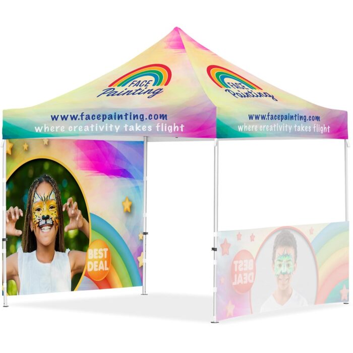 Coated Steel Sublimated Gazebo 3m x 3m - 1 Half-Wall Skin - 1 Full-Wall Skin - Image 9