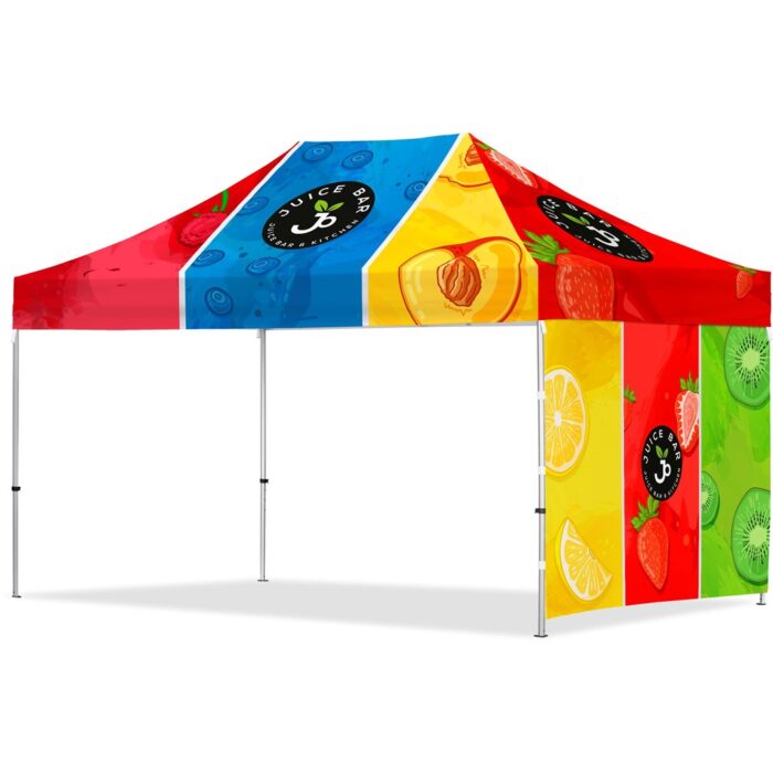 Coated Steel Sublimated Gazebo 4.5m x 3m - 1 Short Full-Wall Skin - Image 9